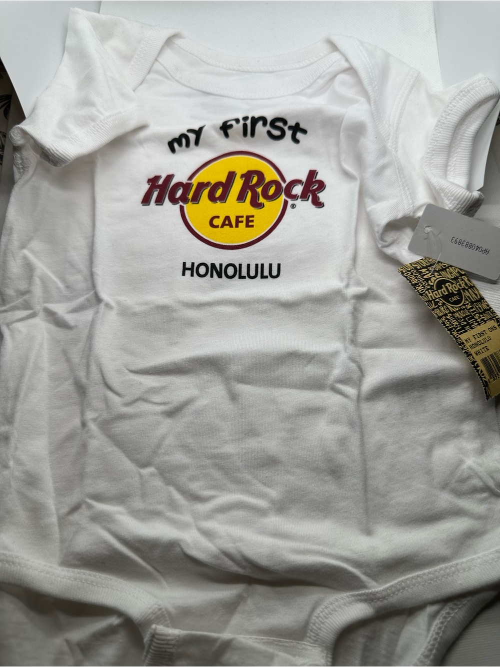 Hard Rock Cafe Honolulu Baby White Onesie - My First Hard Rock